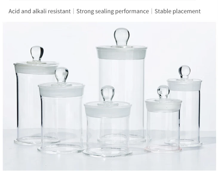 Different Size Chemistry Lab Glass Specimen Cylinder Round Specimen Bottle Jar With Ground Stopper Lid