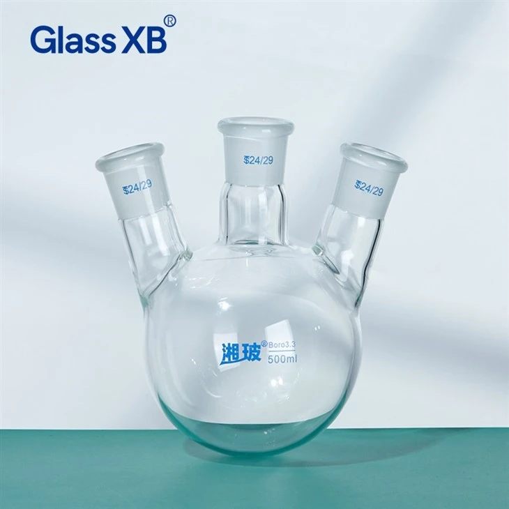 Glassware Supplier Obliquethree-Neckes Flask high quality