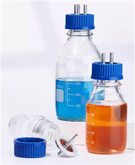 Botol Isi Semula Penapai Kaca Lutsinar Penutup Besi Tahan Karat Ke dalam Botol Reagen Cecair